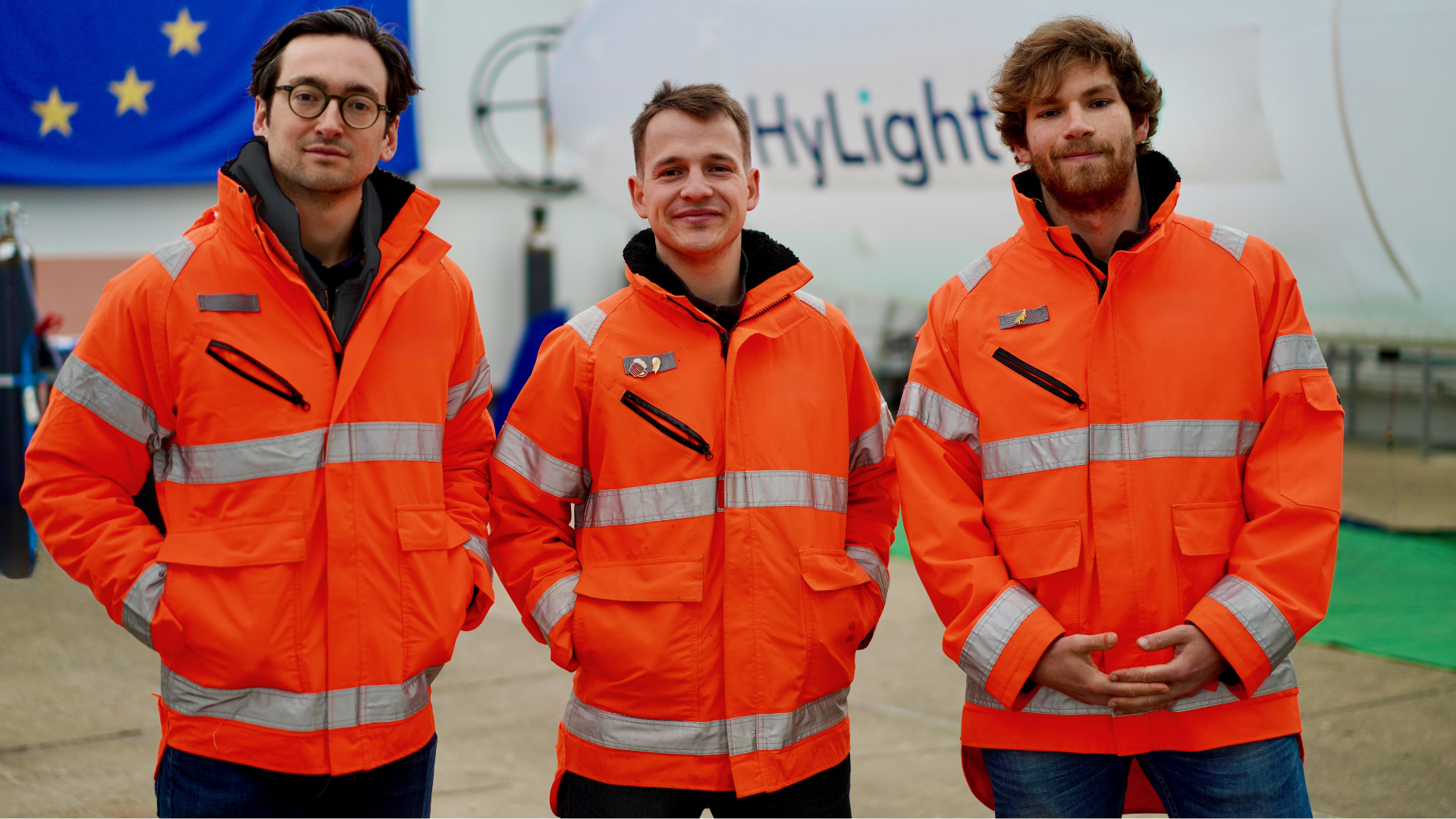 Photo des trois fondateurs de HyLight avec  : Martin Bocken, Thomas Laporte et Josef Rokusek 